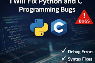 fix python and c programming bugs and errors