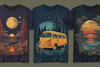 make retro vintage t shirt design and illustration
