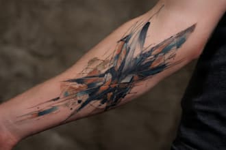 custom an abstract black tattoo design