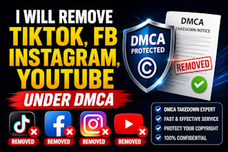 remove copyright infringement fb,tiktok,ig,reddot,yt under dmca