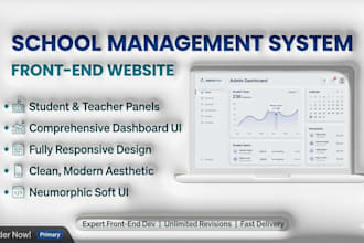 design a modern school management system front end website