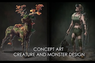create realistic monster and creature concept art