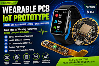 wearable pcb iot prototype wearable health fitness tracker esp32 smartwatch pcb