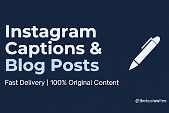 write instagram captions and blog posts for businesses
