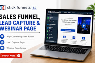 create clickfunnels sales funnel, lead capture and webinar page