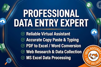 do data entry, transcription, PDF to doc