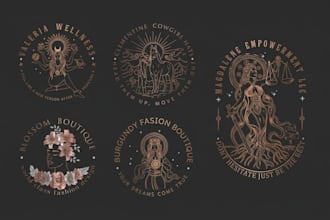 design hand drawn feminine line art, one line art, and simple line art logo
