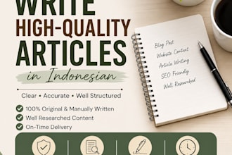 write clear and well structured articles in indonesian