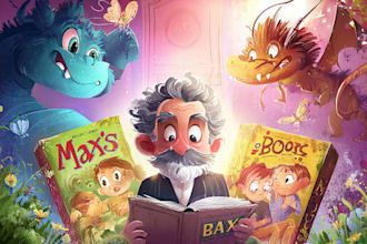 do cartoon book cover, children book cover