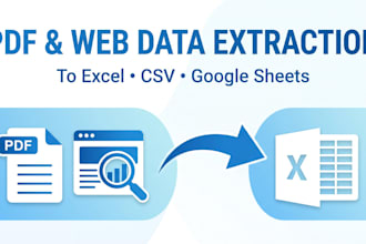 extract data from PDF, websites, or files into excel