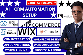 integrate zoho crm books bigcommerce wix webite notion claude ai api automation