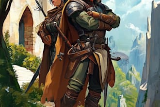 create a 2d dnd character art