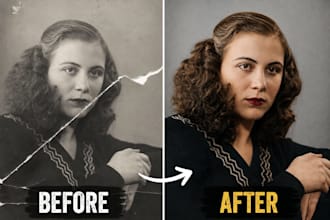 do professional photo retouching and image colorization