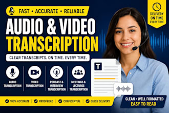 professionally transcribe english video and audio
