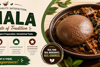 promote your amala food business with professional designs