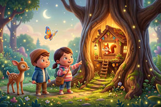 create engaging 3d rendered children storybook illustrations for kids books