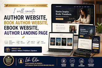 design author website, book author website, ebook website, author landing page