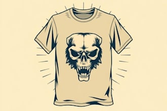 design custom retro t shirt illustrations with old school style