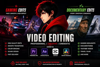 professionally edit gaming movies and cinematic videos