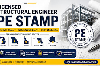 license structural engineer pe stamp for michigan missouri idaho maryland alaska