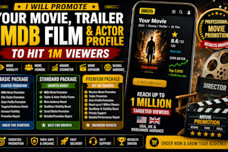 do movie promoton, imdb page hit 10m grow starmeter actor profile imdb promotion