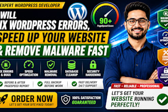 fix wordpress errors, speed up your site and eliminate malware fast