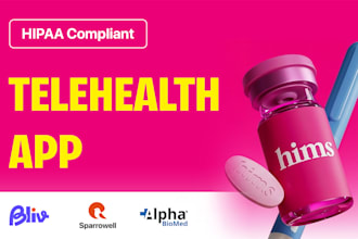develop hipaa compliant telehealth, telemedicine web, mobile apps