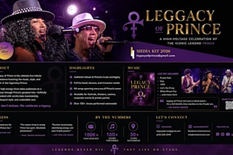 design professional epk, electronic press kit, media kit, press kit, one sheet