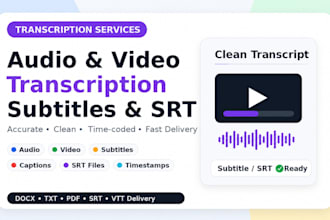 transcribe audio and video accurately with srt subtitles
