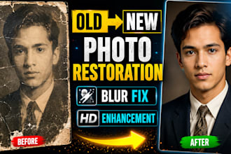 restore, enhance, fix, enlarge and colorize old images,