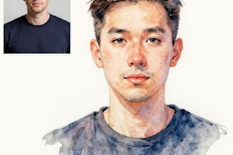 watercolor portrait painting, photo to watercolor portrait