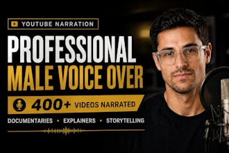 record a professional male voice over for youtube videos