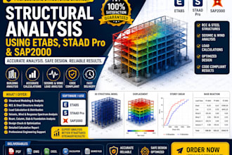 do structural calculation and analysis report using etabs staad pro and sap2000
