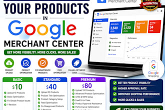 upload and fix disapproved products in merchant center