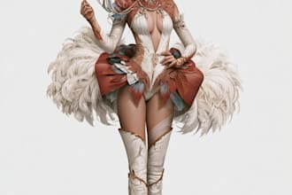 draw a professional fashion illustration