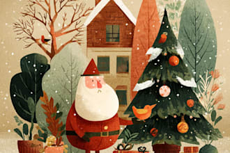illustrate a watercolor christmas illustration for you