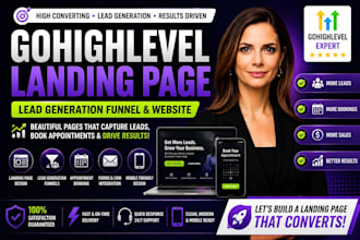 design gohighlevel landing page lead generation funnel and website