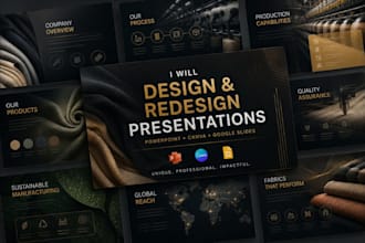 design or redesign investor pitch deck, powerpoint, and google slides