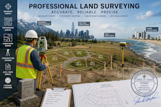 provide licensed property land surveyor stamped with subdivision and land survey