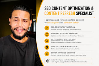 provide SEO content optimization and content refresh specialization