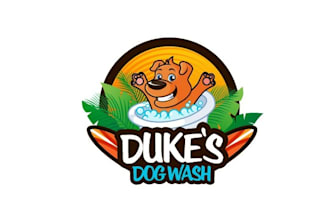 design dog wash clean fresh logo