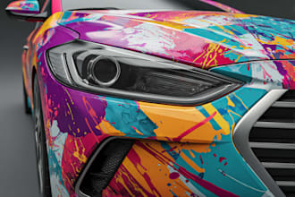 draw car wrap design and vehicle wrap design