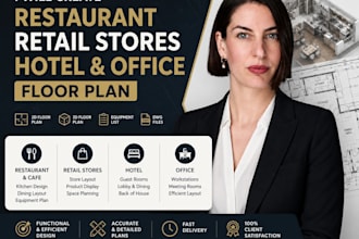 create restaurant retail store hotel and office floor plan