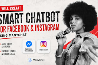 create a chatbot for facebook messenger,instagram using manychat