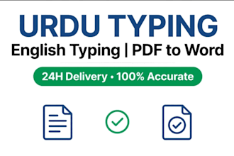 do urdu english typing and data entry in inpage and ms word