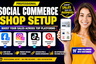 setup social media commerce shops for facebook instagram pinterest tiktok shop