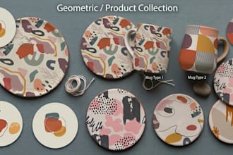 creat abstract patterns for mugs, plates, and home decor