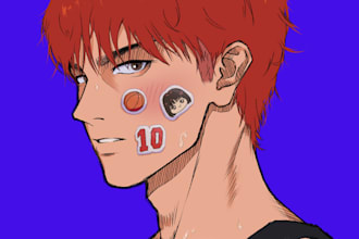 manhwa manga style fusion art style illustration or icons