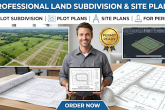 do land subdivision, lot subdivision, plot plan and site plan for permit