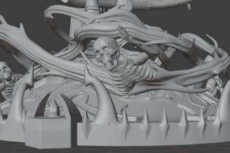 sculpts 3d model, figure man character 3d, printable 3d sculpting modeling